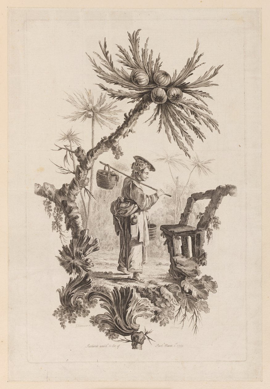 Figure avec panier sous une branche - Jean Baptiste Pillement