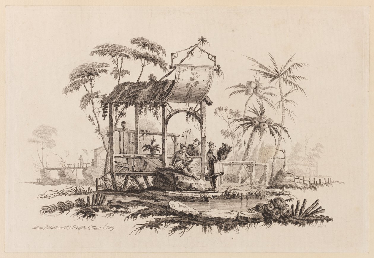 Figures sous une structure - Jean Baptiste Pillement