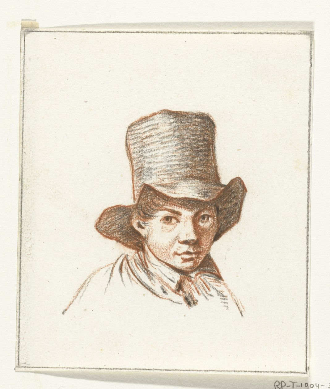 Tête de garçon avec un haut-de-forme - Jean Bernard