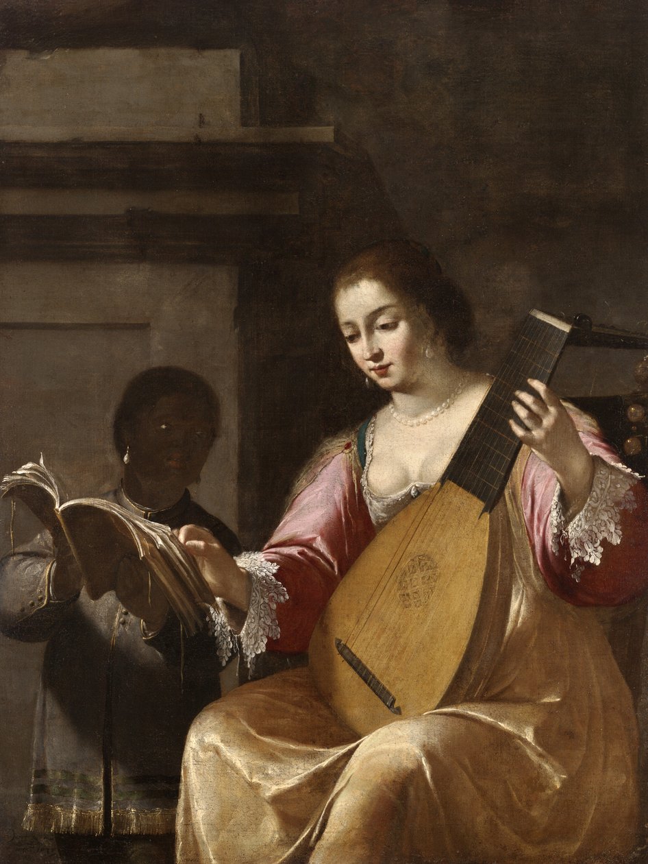 Femme jouant du luth, 1638 - Jean Daret
