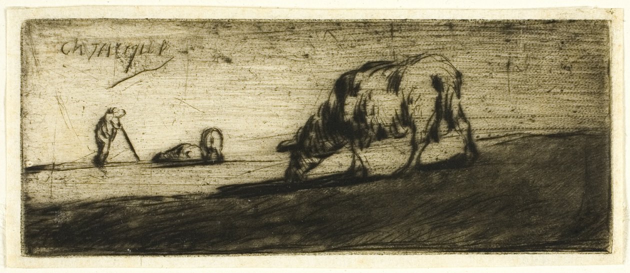 Un mouton broutant - Jean Francois Millet