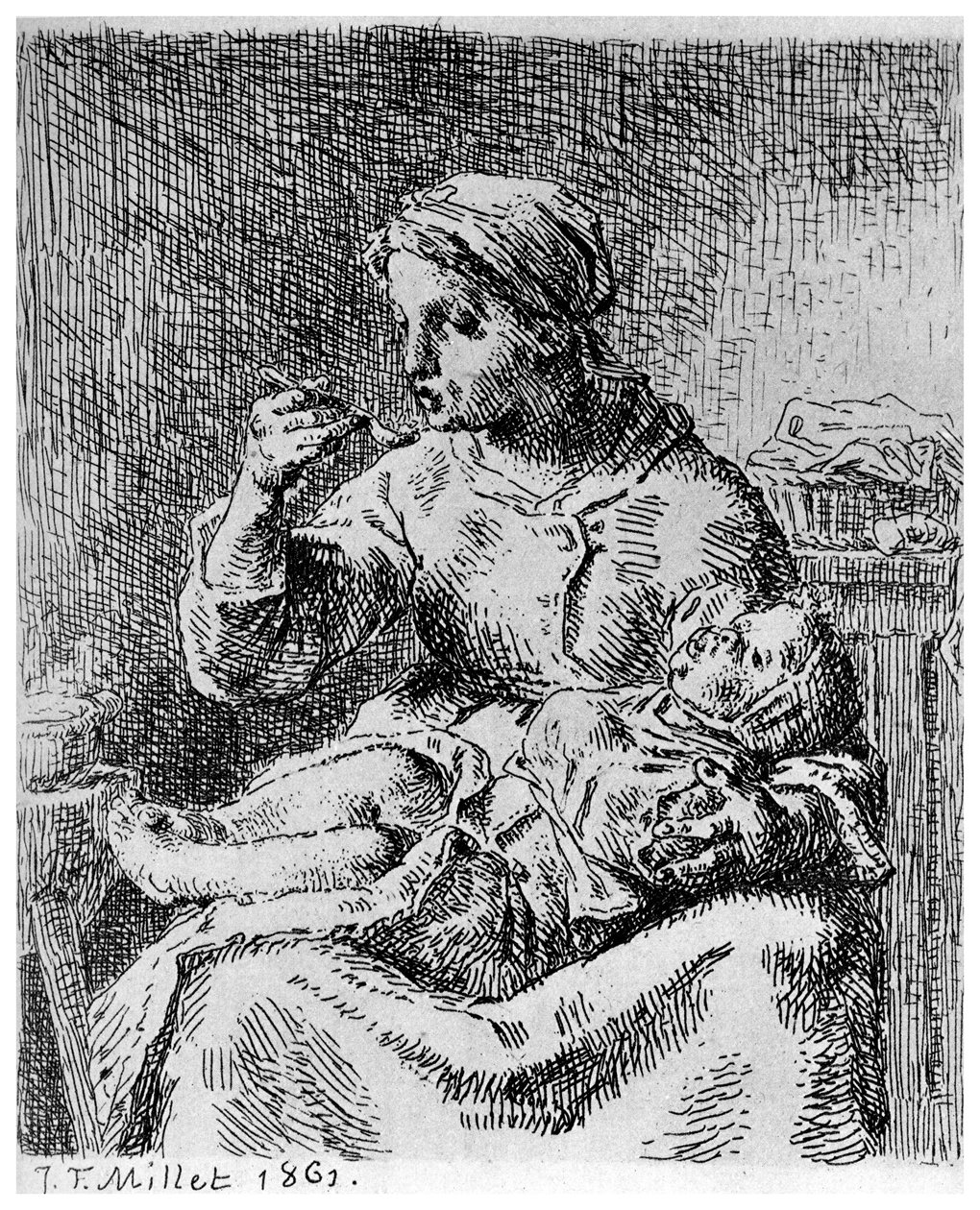La Bouillie, 1861-1924 - Jean Francois Millet