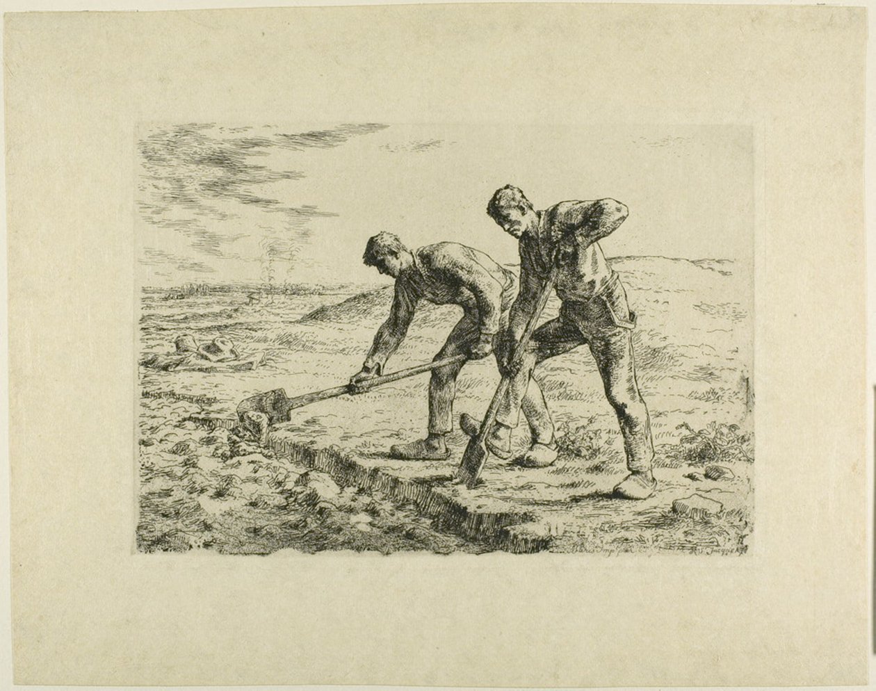 Deux hommes creusant - Jean Francois Millet