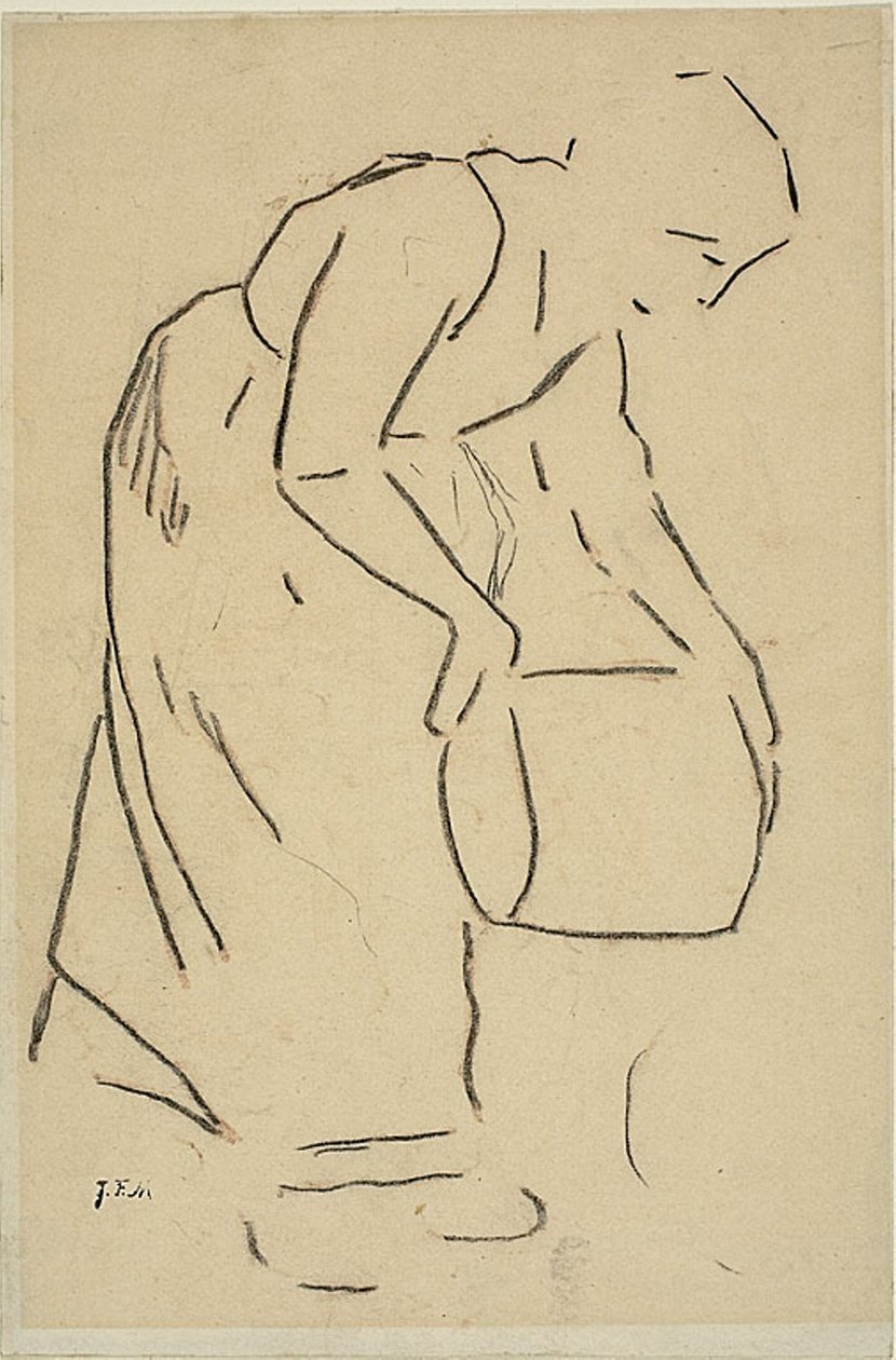 Femme vidant un seau - Jean Francois Millet