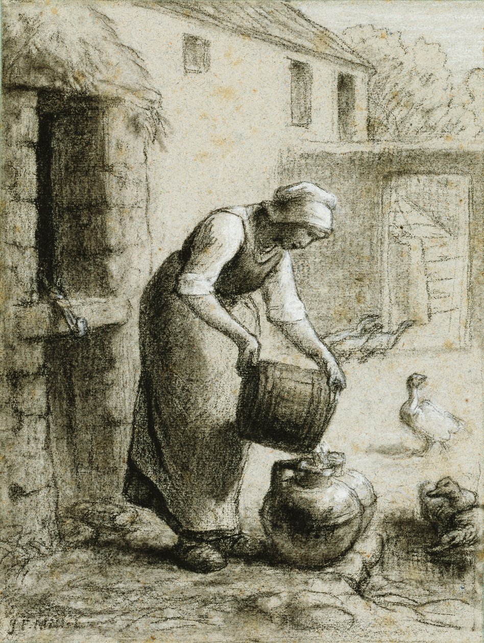Femme versant de l