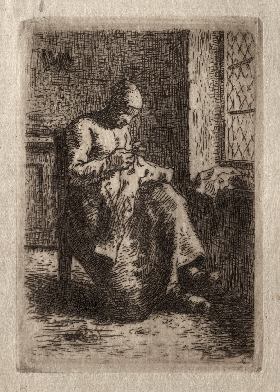 Femme cousant - Jean Francois Millet