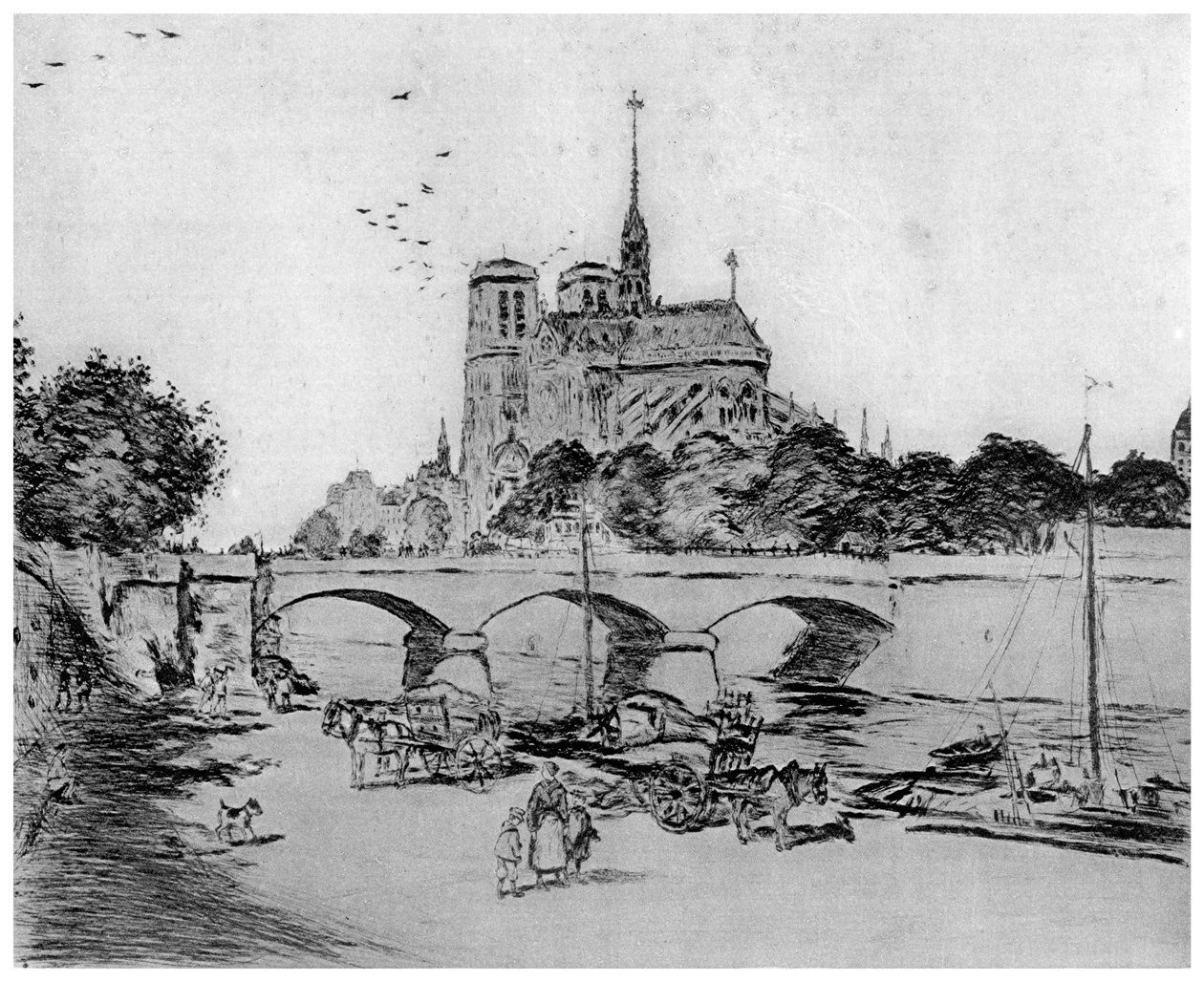 Notre Dame, vers 1870-1920 - Jean Francois Raffaelli