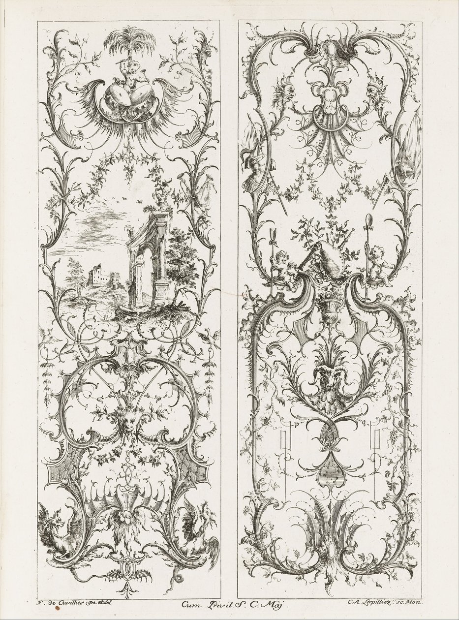 Deux panneaux verticaux - Jean François Cuvilliés