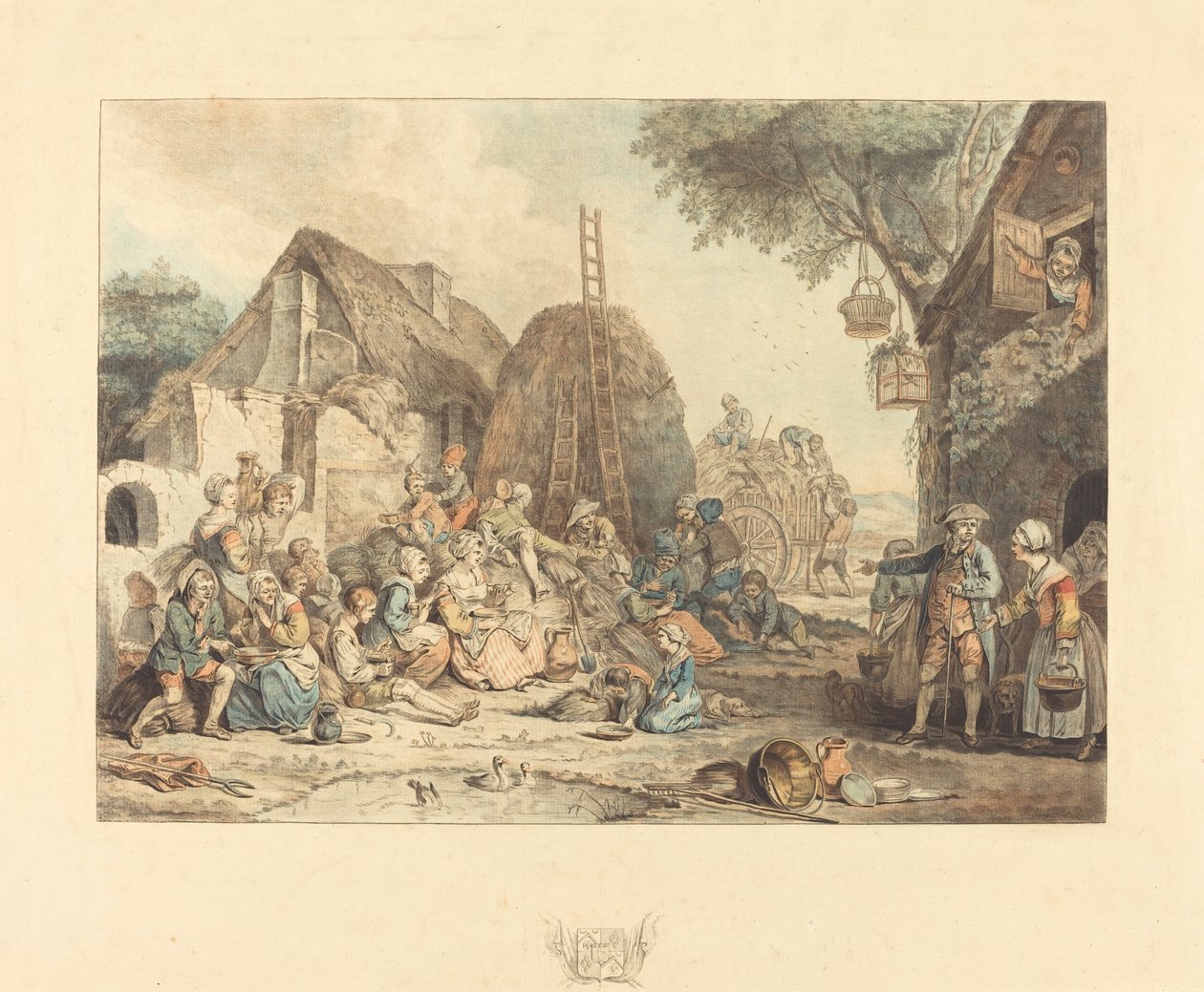 Le déjeuner des moissonneurs - Jean François Janinet after Pierre Alexandre Wille