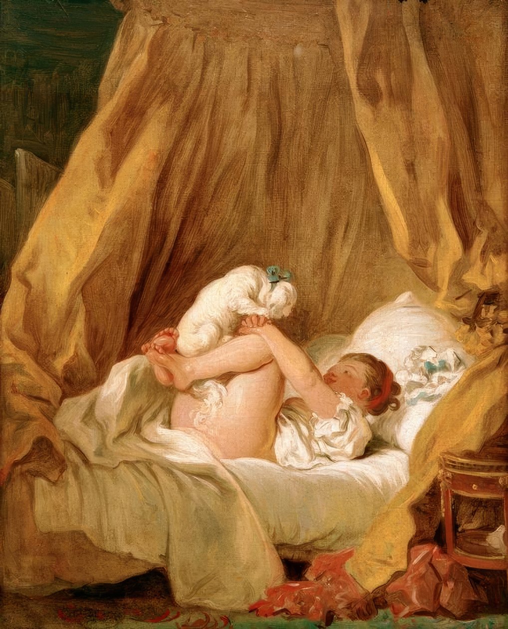 Fille avec chien - Jean Honore Fragonard