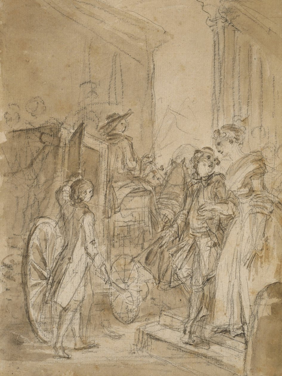 Le départ en carrosse - Jean Honore Fragonard