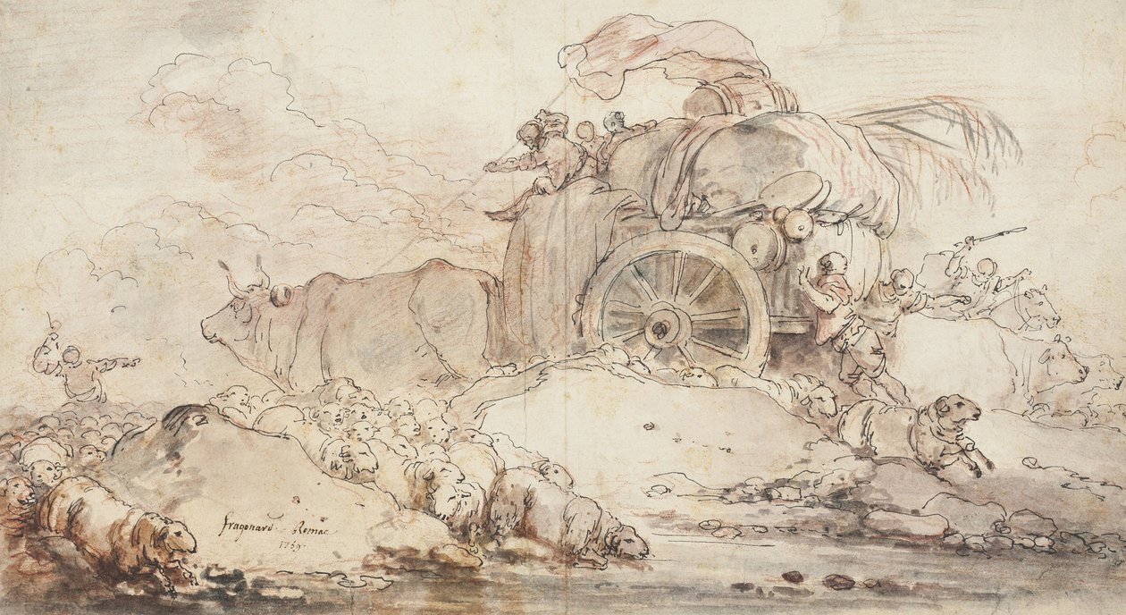 La Charrette arrêtée, 1759 - Jean Honore Fragonard