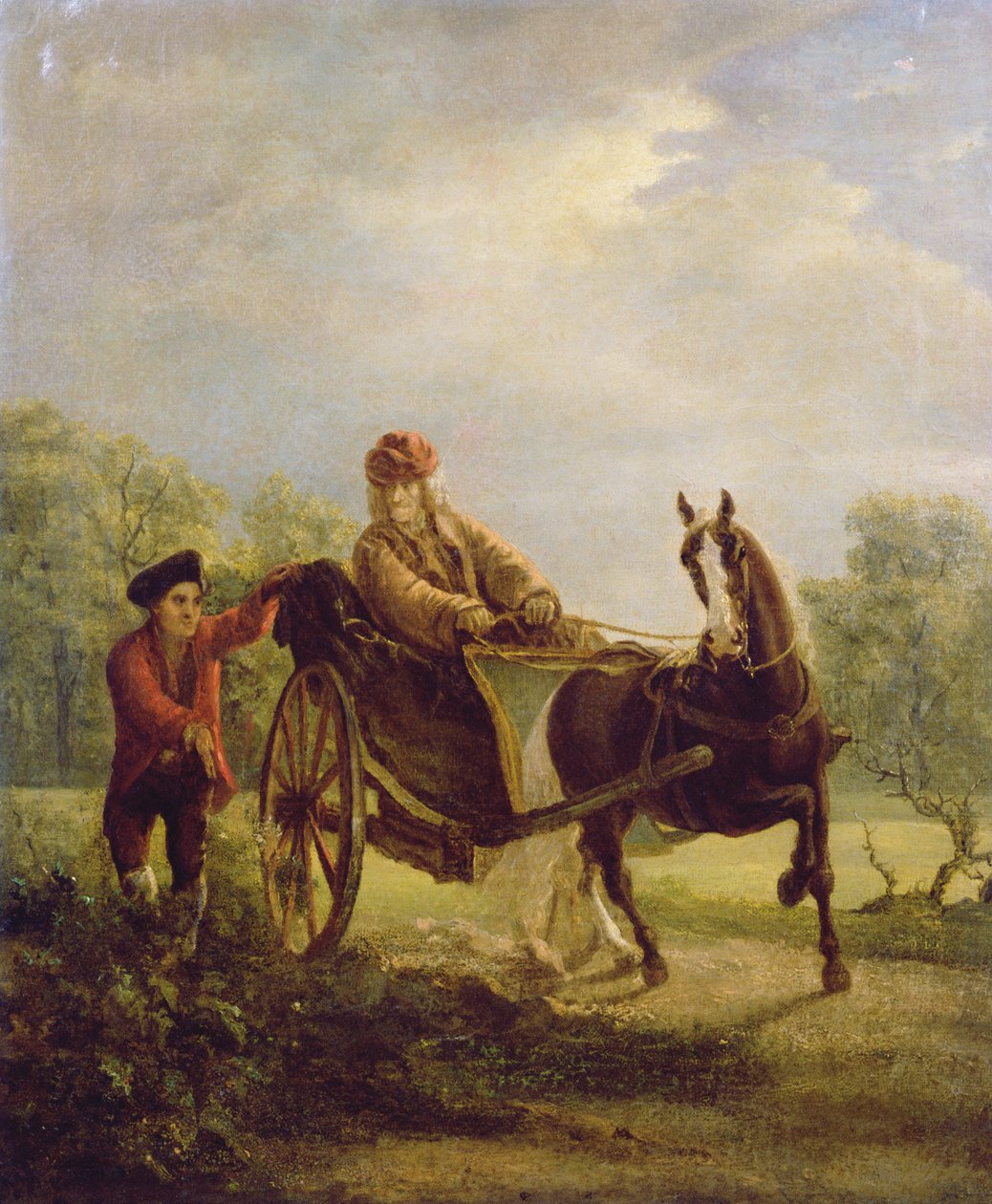Voltaire (1694-1778) dans un cabriolet à Ferney - Jean Huber