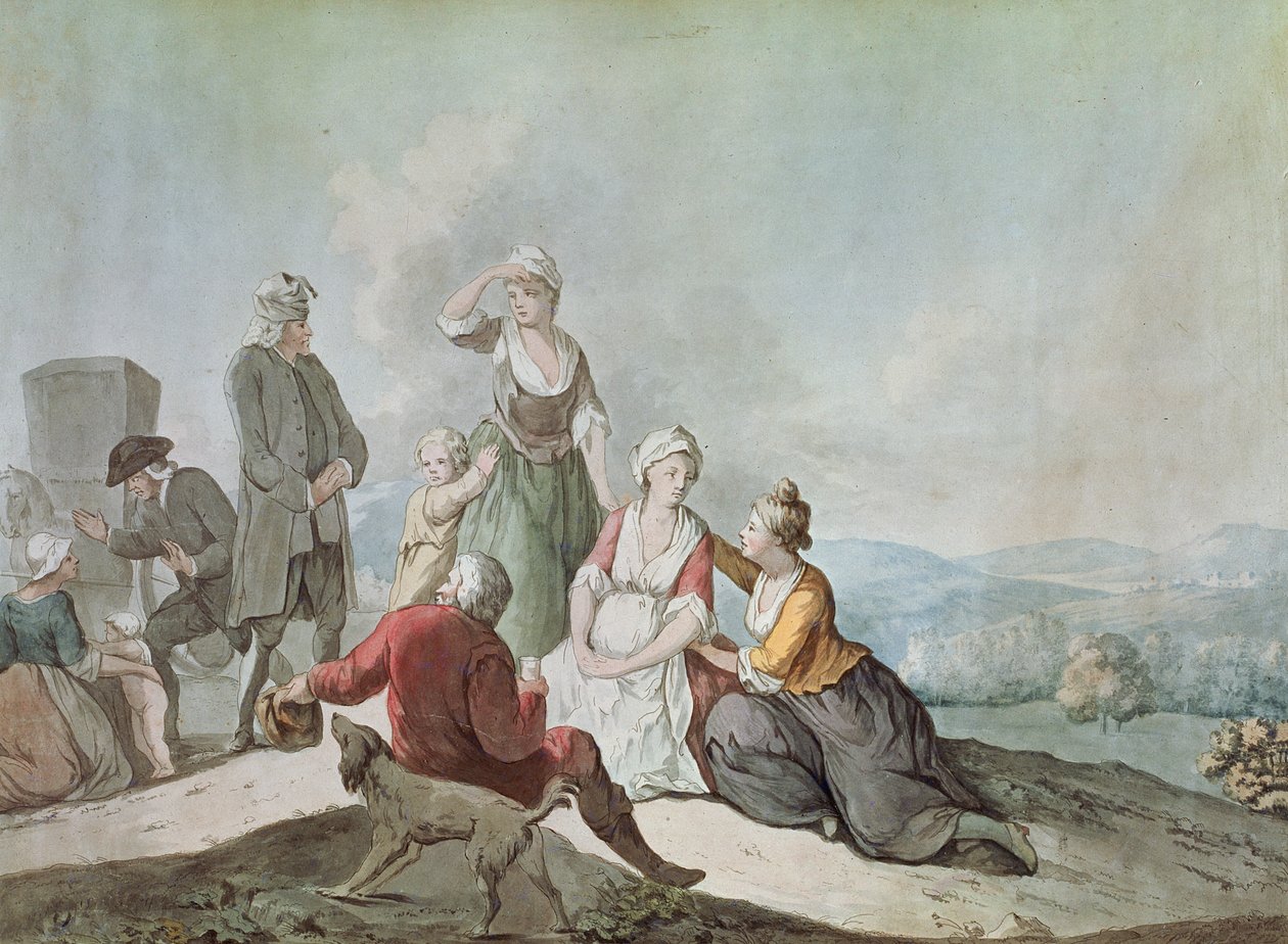Voltaire conversant avec les paysans à Ferney - Jean Huber