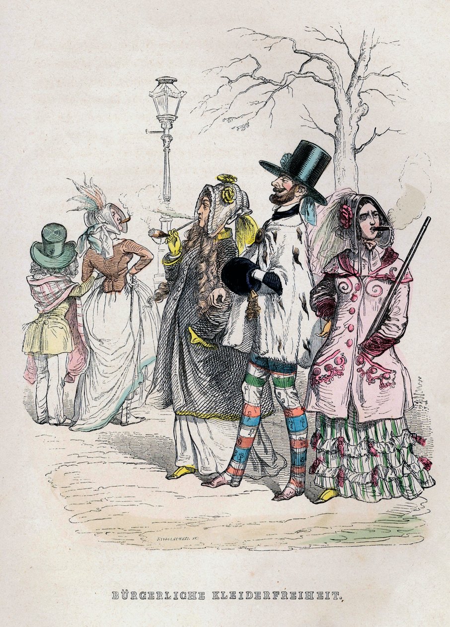 Liberté vestimentaire des femmes, années 1840 - Jean Jacques Grandville