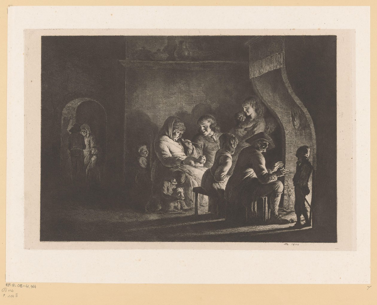 Famille de paysans autour d