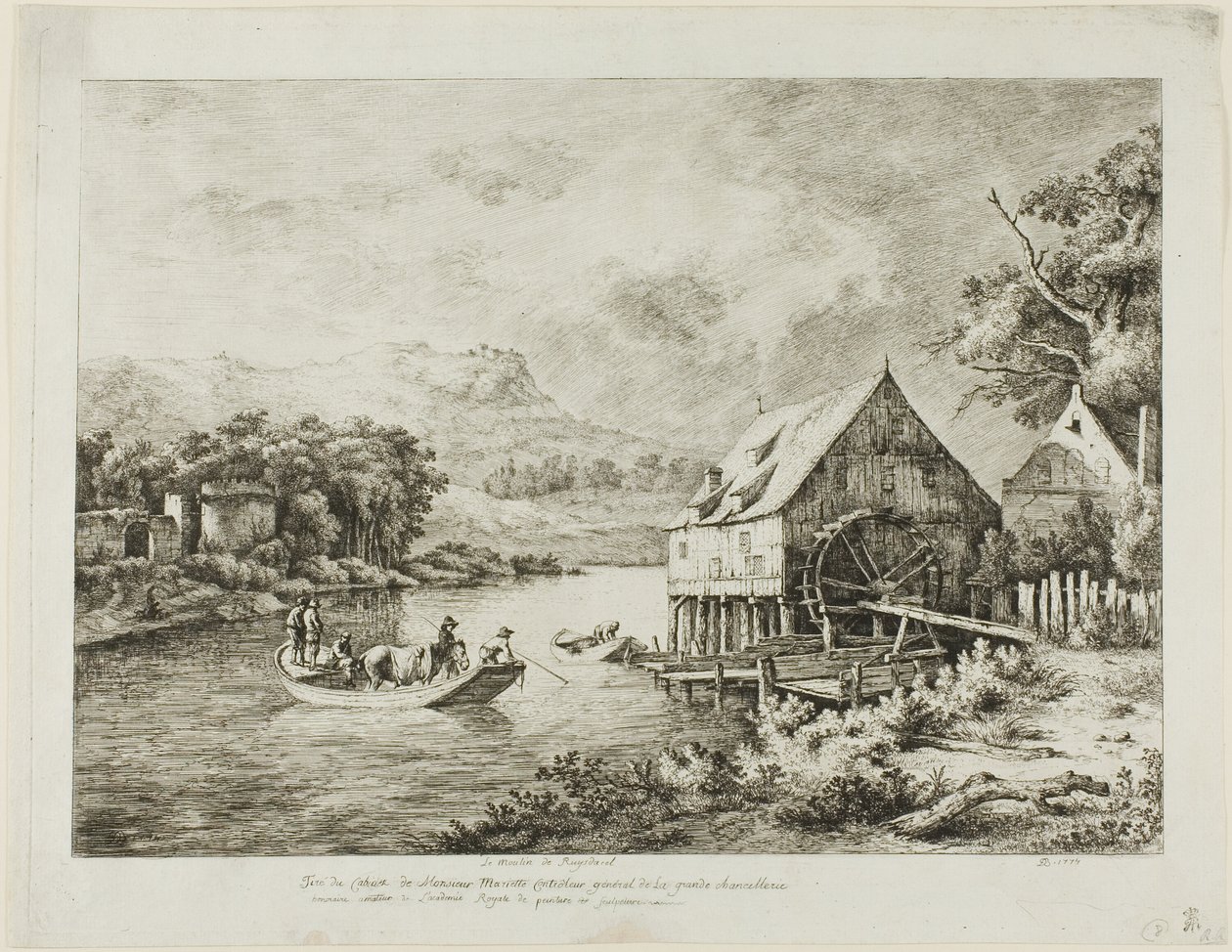 Traversée près du moulin à eau - Jean Jacques de Boissieu
