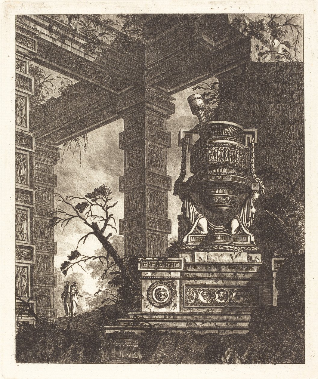 Vase soutenu par deux sphinx - Jean Laurent Legeay