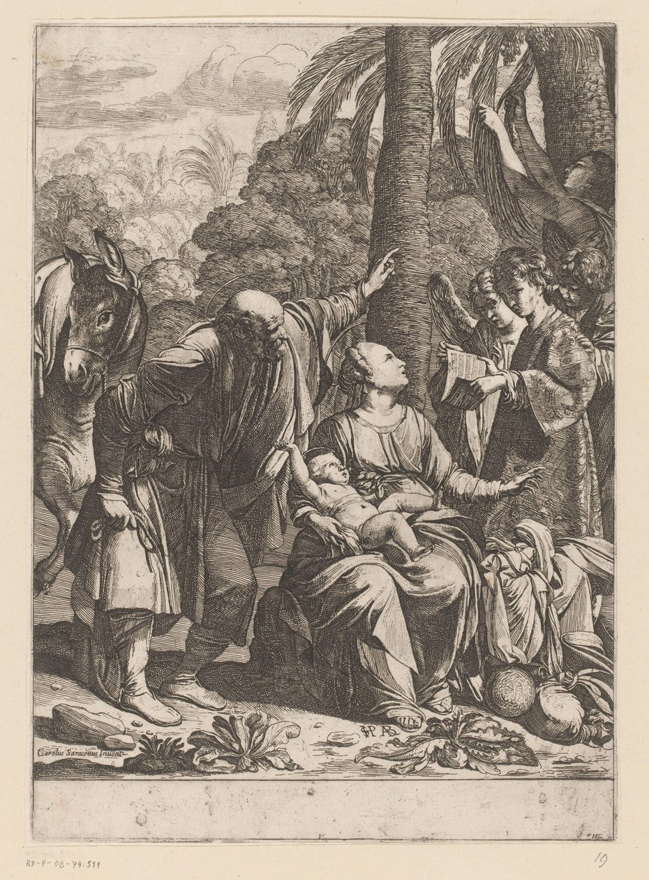 Repos pendant la fuite en Égypte - Jean Leclerc