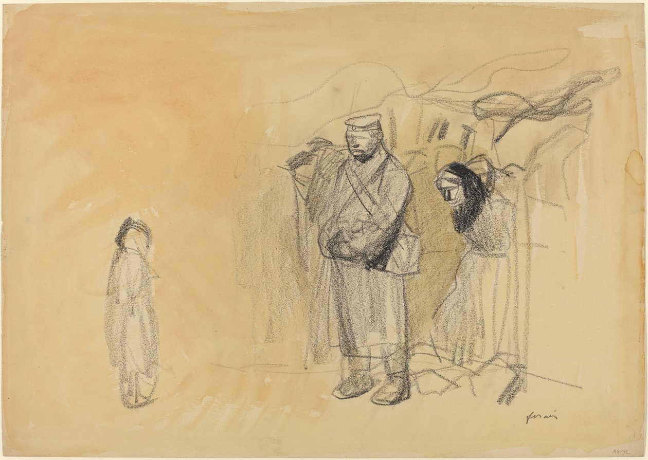 Soldats allemands et enfant français - Jean Louis Forain