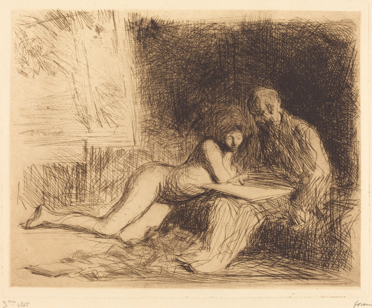 Le repos du modèle (quatrième planche) - Jean Louis Forain