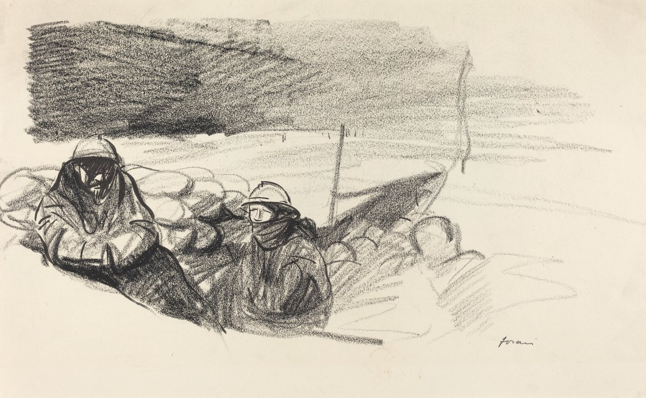 Deux soldats dans une tranchée - Jean Louis Forain