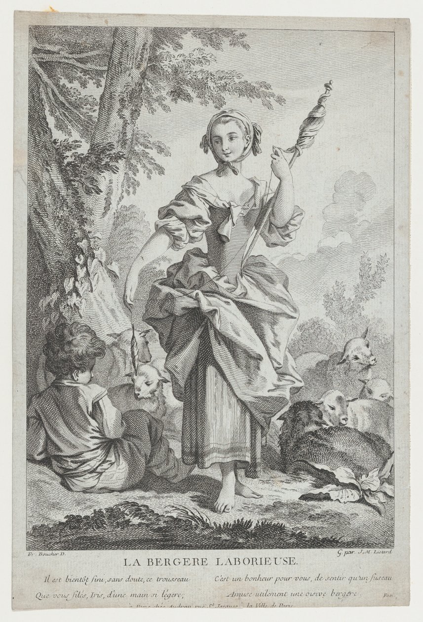 La Bergère Laborieuse, 18e siècle - Jean Michel Liotard