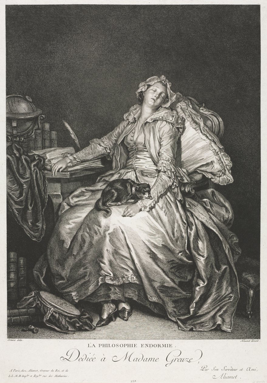 Madame Greuze endormie - Jean Michel the Younger Moreau