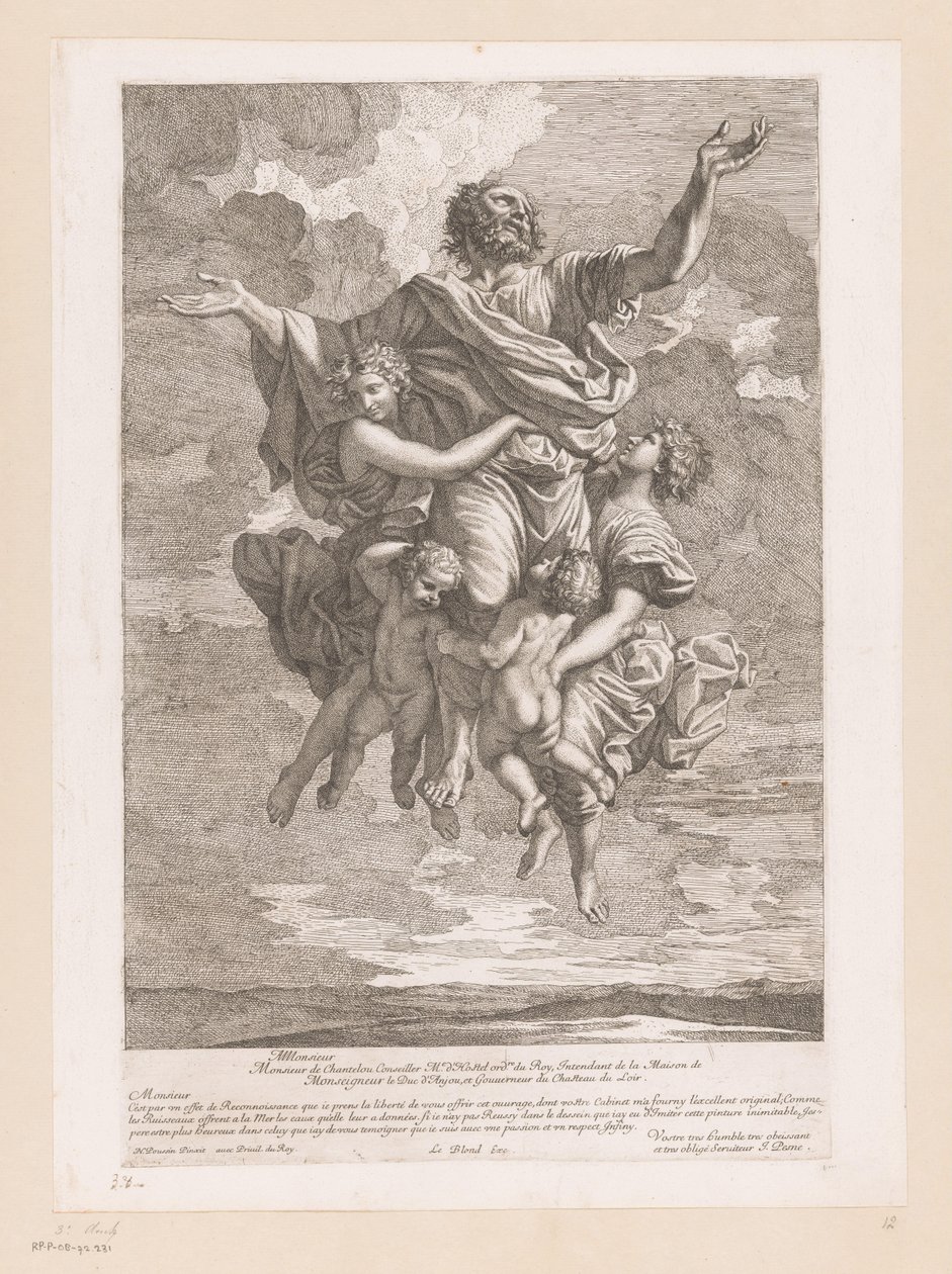 Paul porté au ciel par des anges - Jean Pesne
