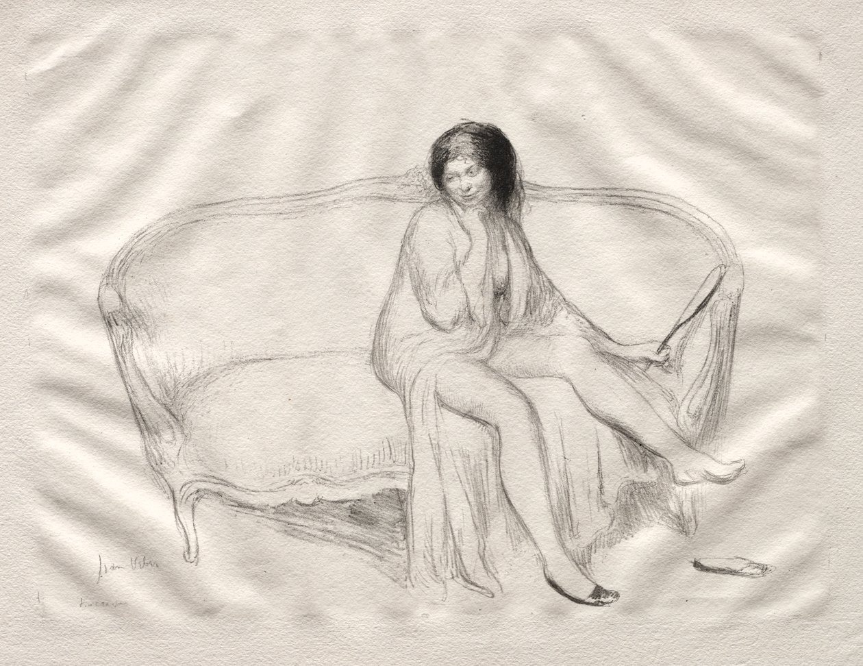 Femme nue assise sur un canapé - Jean Veber