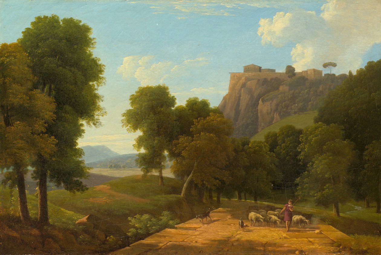 Berger avec son troupeau - Jean Victor Bertin