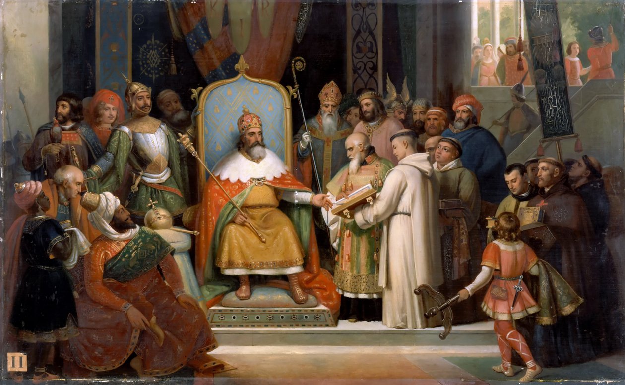 Charlemagne reçoit Alcuin, 780 - Jean Victor Schnetz