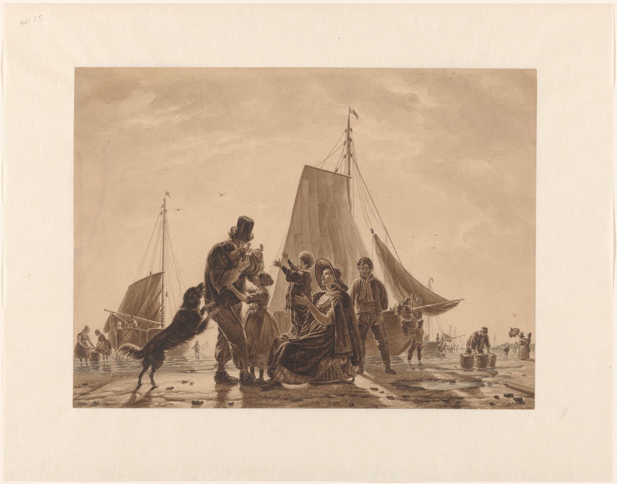 Retour joyeux des pêcheurs - Jean Zacherie Mazel