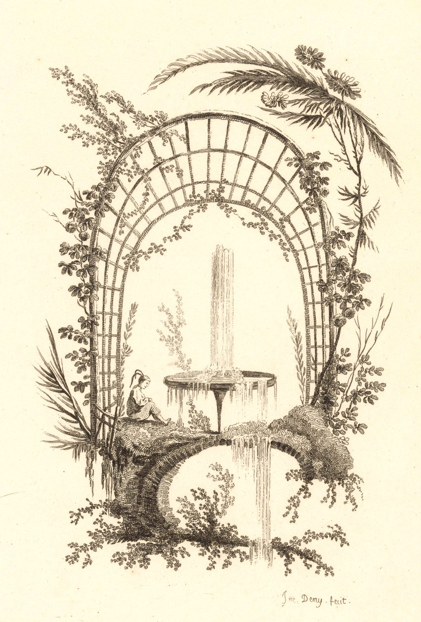 Fontaine sous pergola - Jeanne Deny