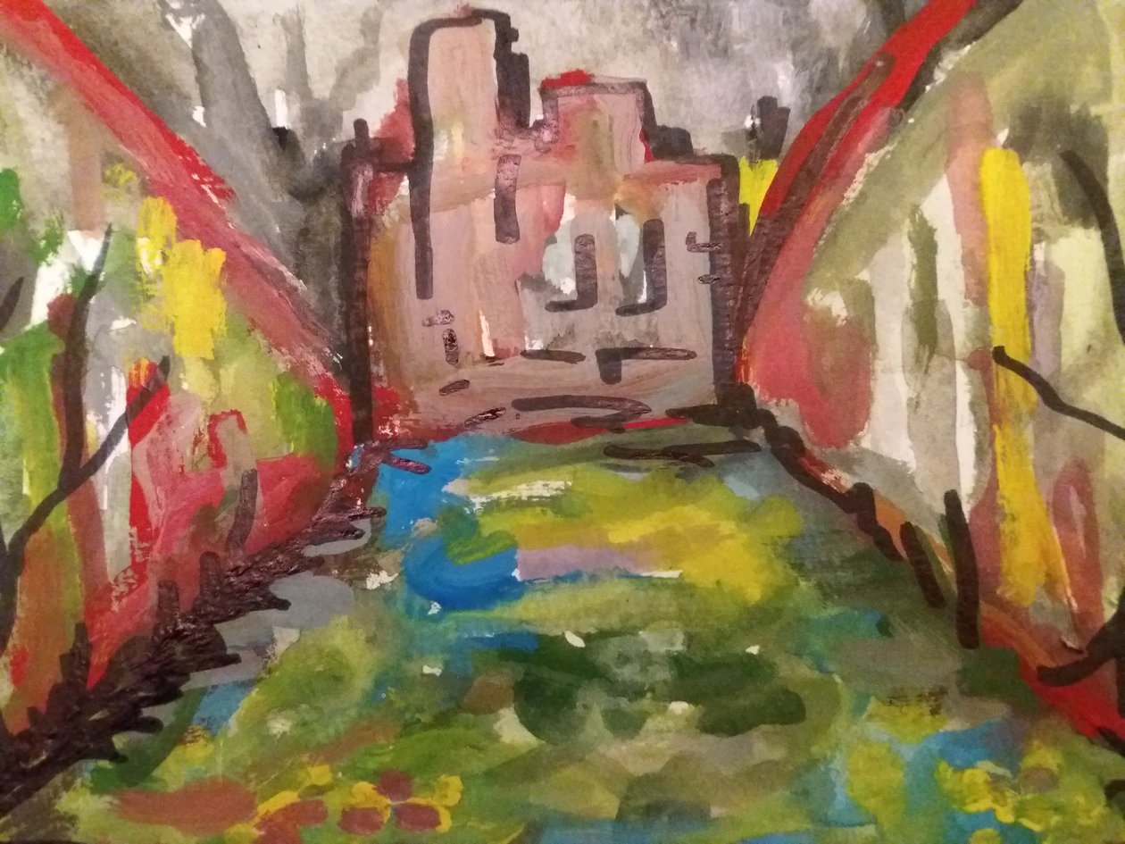 Château avec étang - Jeannette Stein