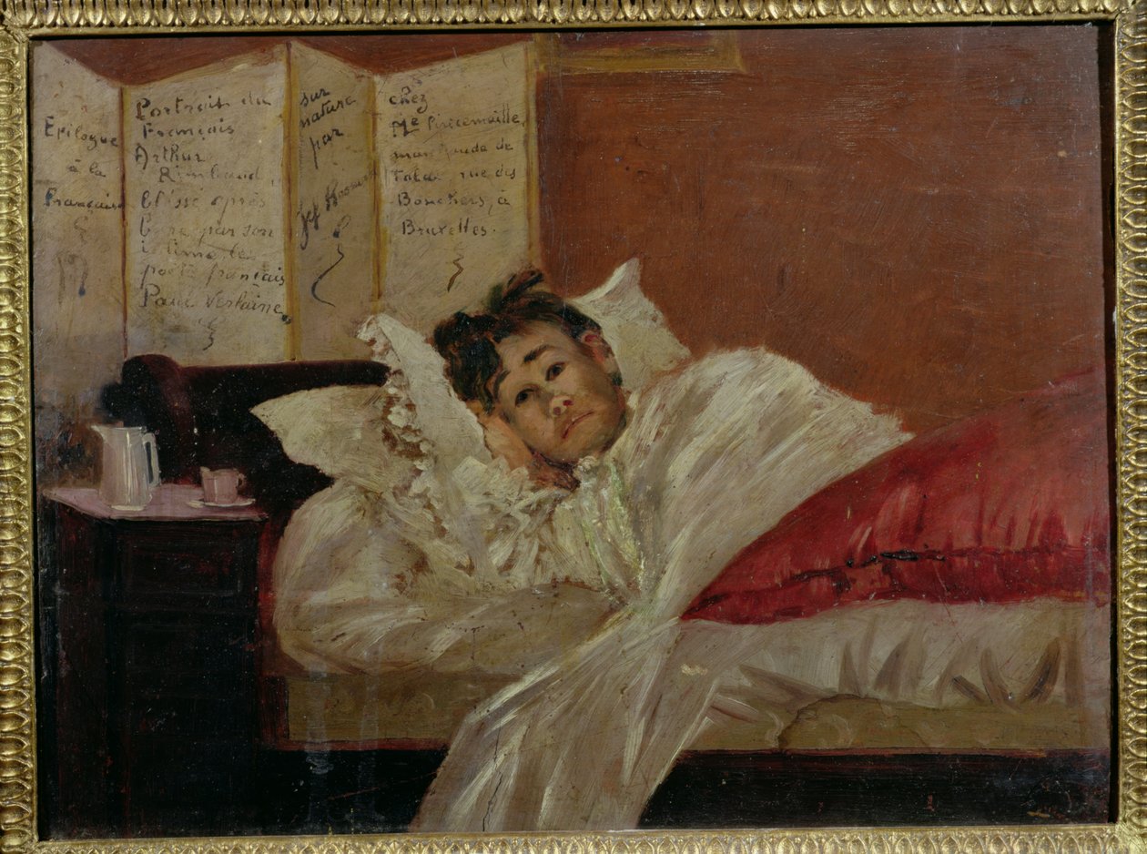 Arthur Rimbaud (1854-91) dans son lit à Bruxelles - Jef Rossman