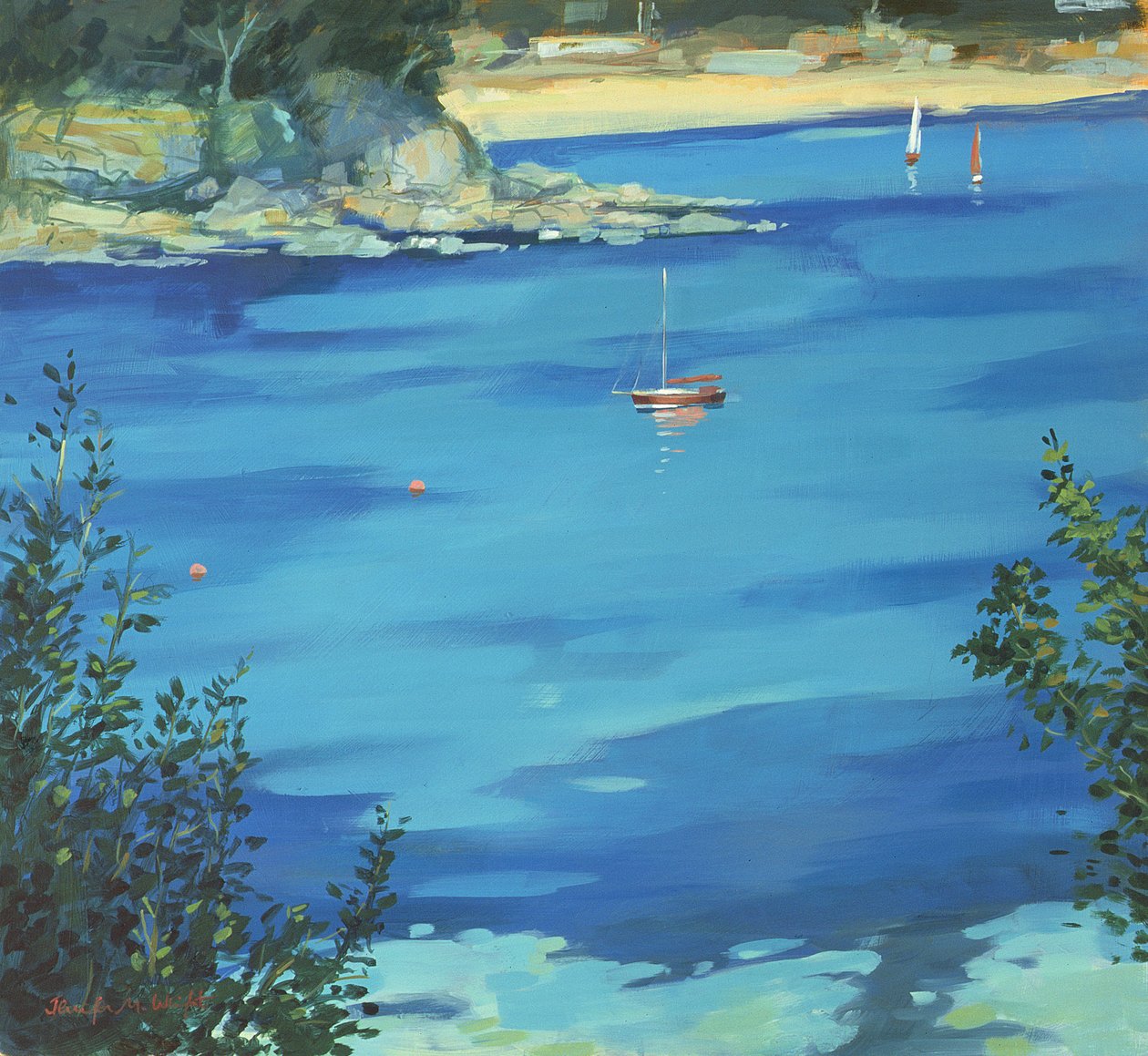 Salcombe, Yacht Amarré, Southsands, 2000 - Jennifer Wright