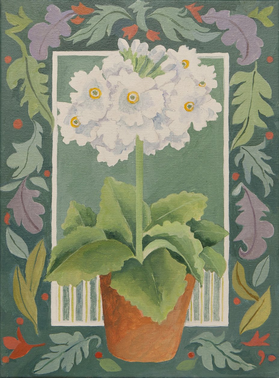 Primule blanche (acrylique) - Jennifer Abbott