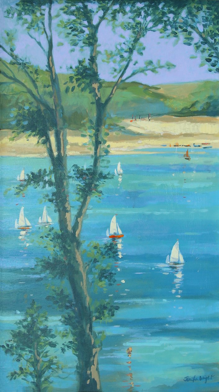 Salcombe à travers les arbres - Jennifer Wright