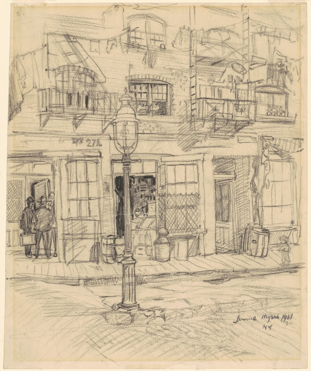 Scène de rue à New York - Jerome Myers