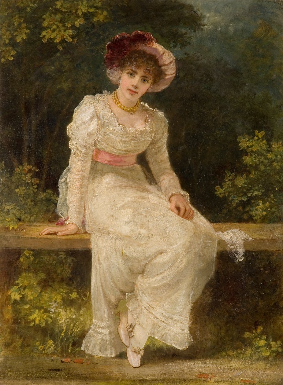 Dame assise dans un jardin - Jerry Barrett