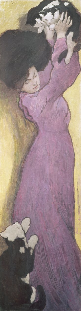 Femme avec des chats - János Vaszary