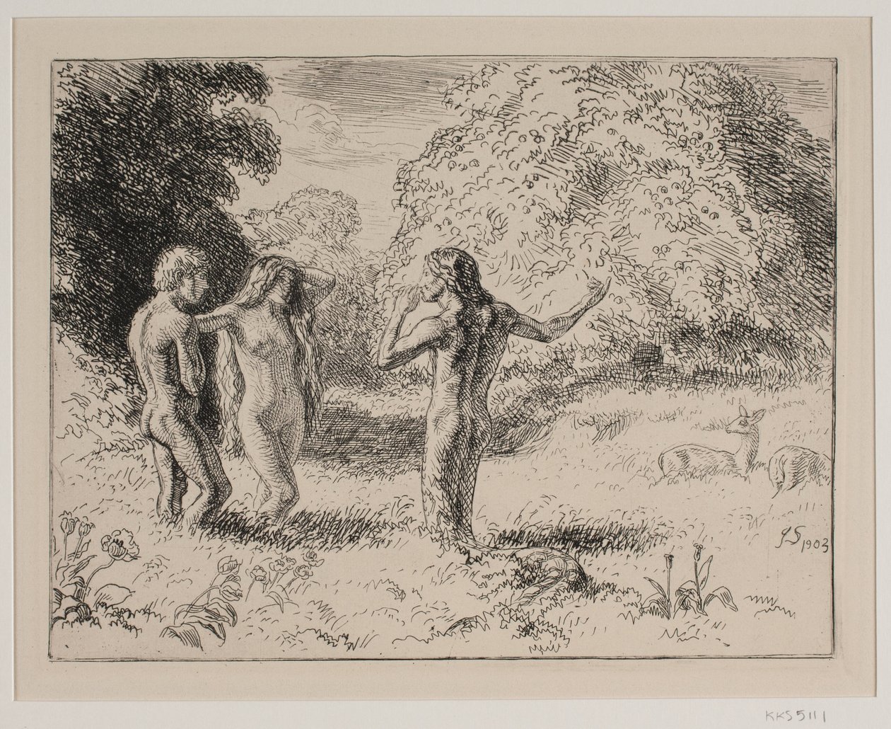 Adam et Ève tentés par le serpent - Joakim Frederik Skovgaard