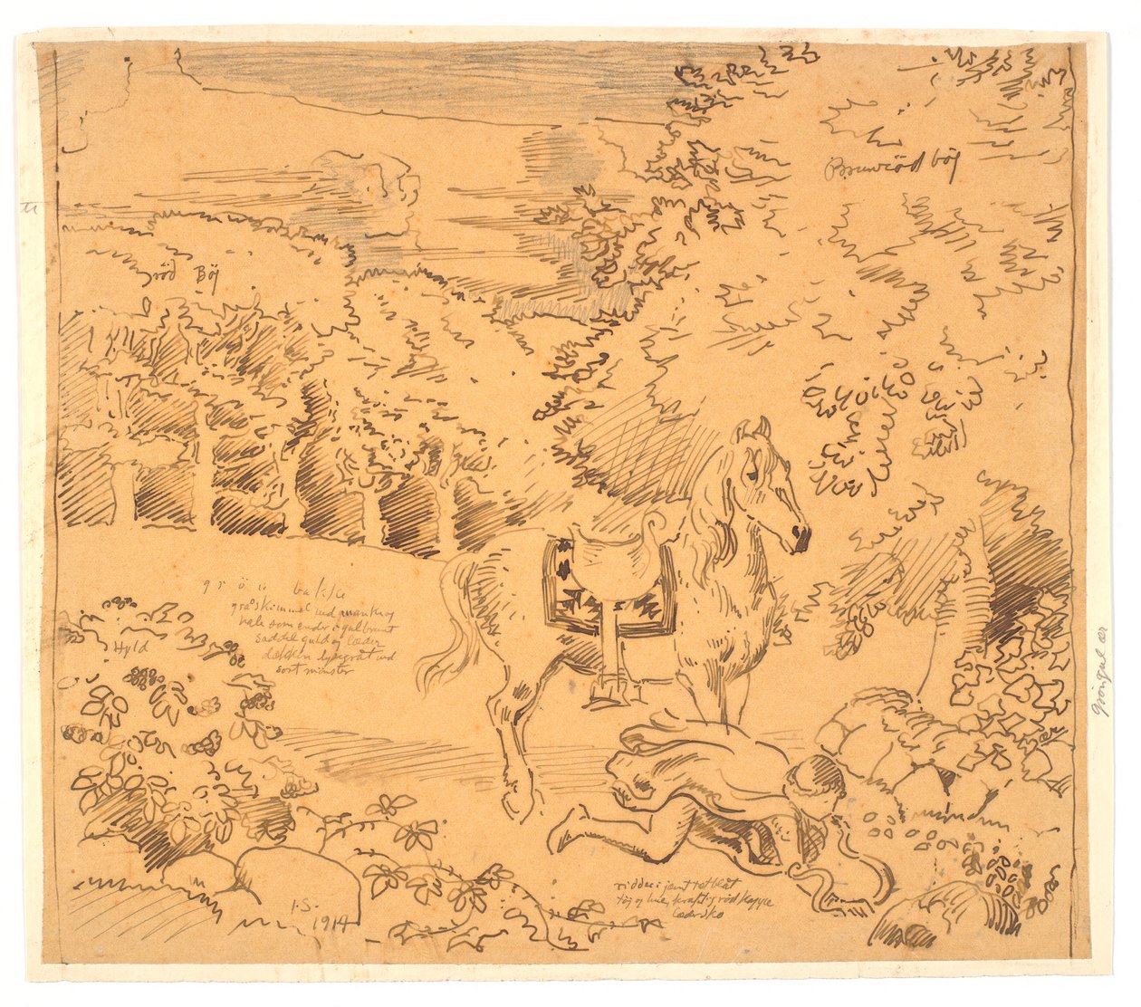 Kalke avec motif de chanson folklorique (La Vierge dans la peau de serpent) - Joakim Frederik Skovgaard