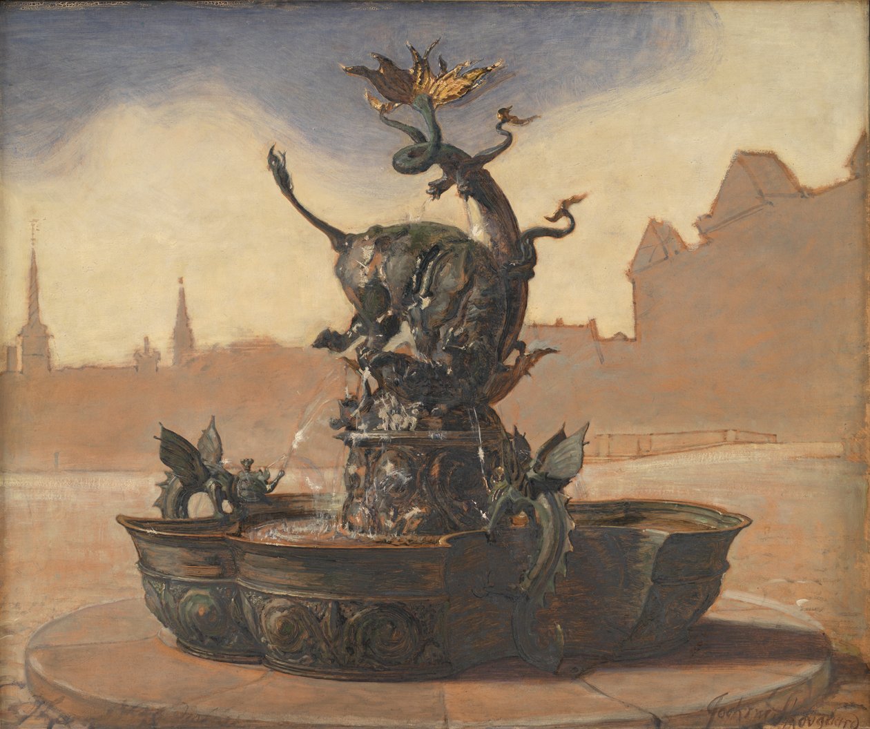 Esquisse pour Dragespringvandet (la Fontaine du Dragon) - Joakim Frederik Skovgaard