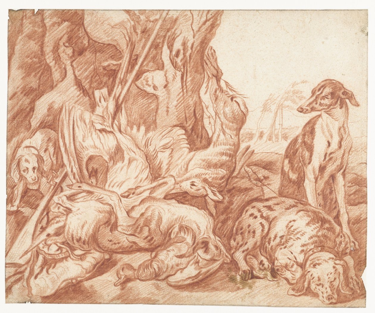 Nature morte de gibier avec chiens de chasse - Joannes Fijt (possibly)