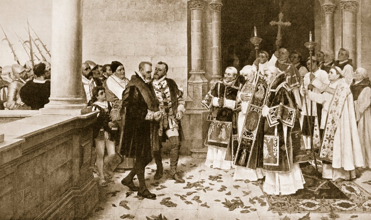 Charles V entrant dans un Monastère à St. Yuste - Joaquin Agrasot y Juan