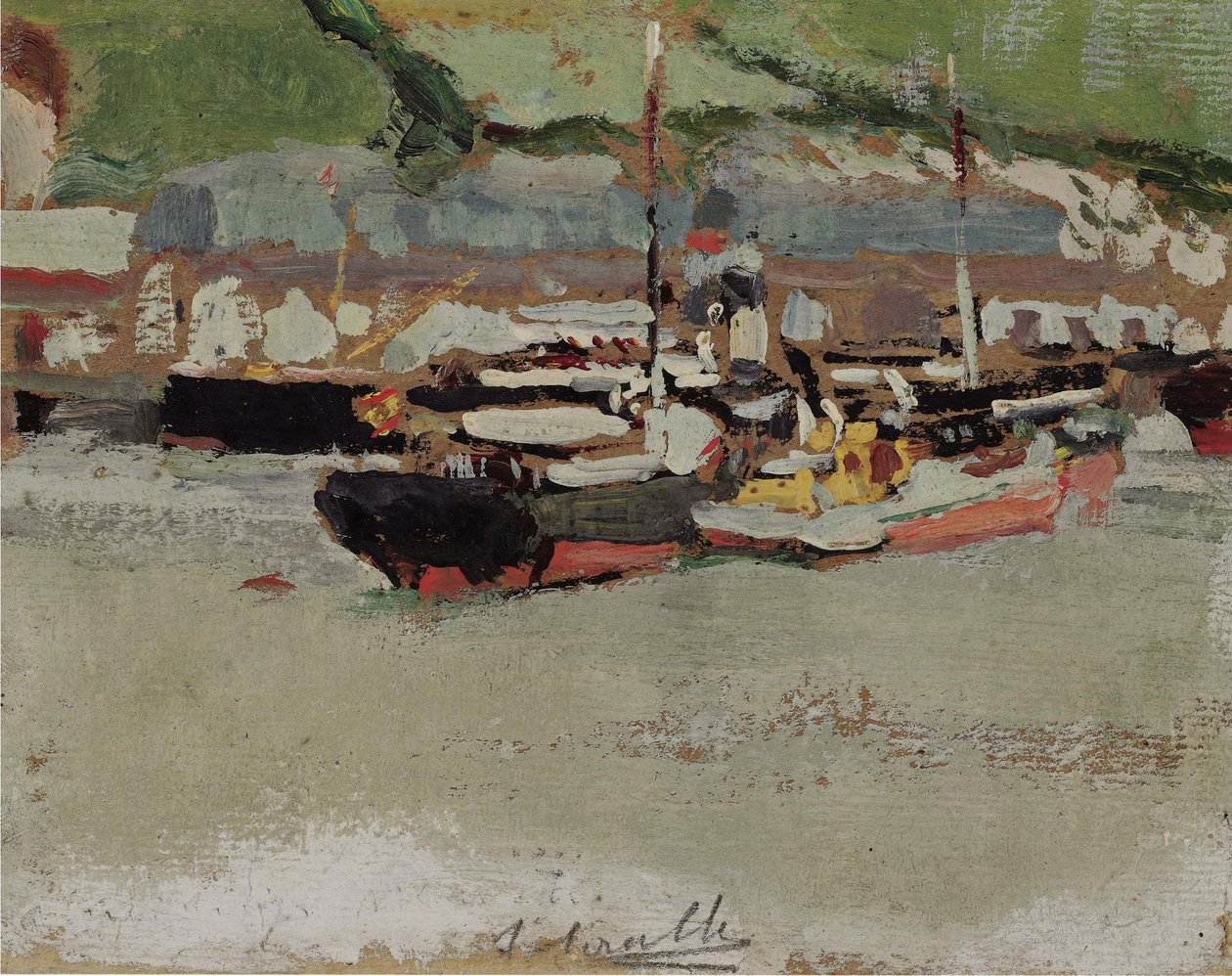 Bateaux dans un port - Joaquín Sorolla