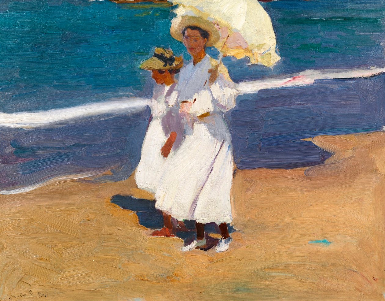 Sur la plage - Joaquín Sorolla