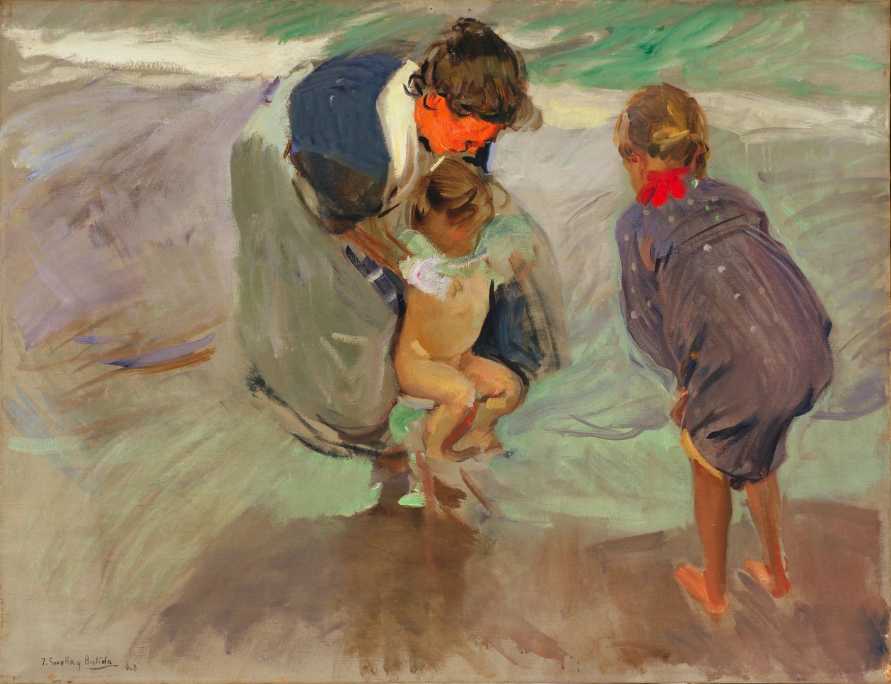 Sur la plage - Joaquín Sorolla